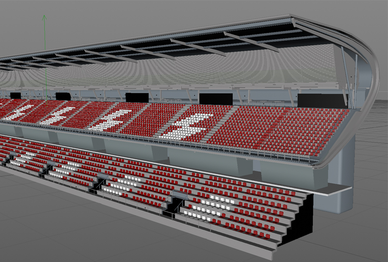 Modelado 3D Montmeló gradas
